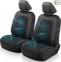 GIANT PANDA Air Cool Mesh Car Seat Cover Custom Fit Subaru Outback Forester Crosstrek Legacy Impreza,Breathable Cooling Seat Protector with Leather Back Pannel(Black)