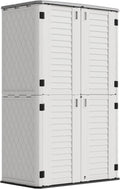 Outdoor Storage Cabinet Waterproof,Resin Vertical Storage Shed Lockable, 66 Cubic Feet Outdoor Storage Box for Garden/Backyard/Home/Pool