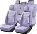 Coverado Car Seat Covers Full Set, Nappa Leather Seat Covers for Cars, Car Seat Protector Car Seat Cushion, Front and Back Seat Protectors Cushions Universal Fit for Most Cars Vehicles(Purple)