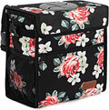 Femuar Car Trash Can Leak Proof Car Trash Bag Waterproof Car Garbage Can with Lid Collapsible and Portable with Storage Pocket, Large/Flower, 3 Gallons