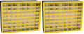 Akro-Mils 64-Drawer Plastic Drawer Storage Cabinet for Garage Organization, Bead Organizer, Building Bricks Storage, Teacher Toolbox, Makeup Organizer, 20-Inch W x 6-Inch D x 16-Inch H, 10164 Yellow