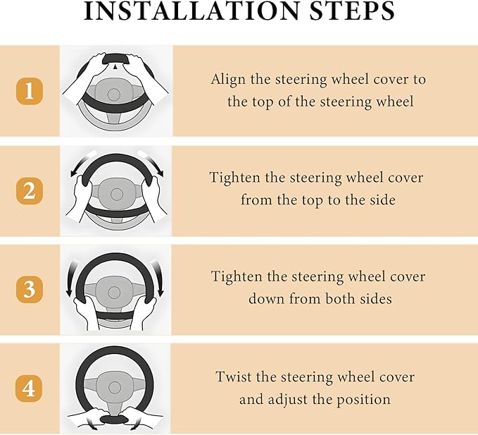 Boho Steering Wheel Cover, 15 Inch Coarse Flax Cloth Ethnic Style Anti-Slip Car Wheel Wrap, Universal Breathable Bohemian Steering Wheel Protector for Cars Vans Trucks (B)
