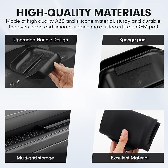Autorder 2PCS Center Console Organizer for 2019-2025 Toyota RAV4 Accessories ABS Driver Drawer Storage Box Silicone Glove Box Organizer Center Console Insert Tray with Anti-Slip Surface