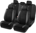 Skechers Air-Cooled Memory Foam Seat Covers,Mesh Thick Car Seat Covers,Piping Leather Car Seat Protector,Airbag Compatible,Automotive Comfort for Most Cars, Vans, Trucks, SUV(Gray,Full Set)