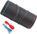 Artificial Leather Wheel Steering Cover Stitch On Wrap with Needle & Thread DIY 15.7 Inch Red and Blue Splice for Pajero Etc