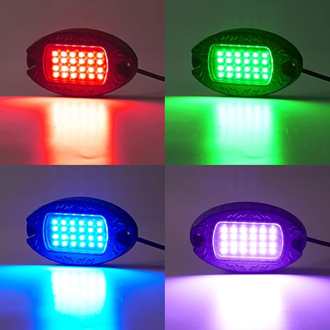 1 Pod Replacement Damaged Pod for Segmented Metal RGB LED Rock Lights 12v Underglow Light Multicolor Waterproof Neon for Jeep Trucks ATV UTV Golf Cart Offroad Pickup RZR SXS