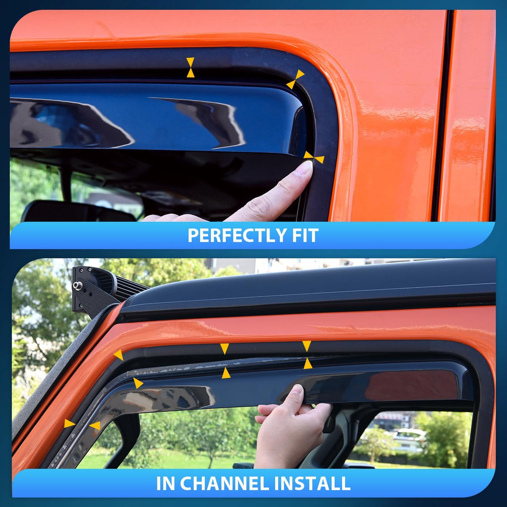 Nilight Vent Window Visors for Volkswagen (VW) Atlas 2018 2019 2020 2021 2022 2023 2024 2025, in-Channel Rain Guards, Original Window Deflectors-4PCS