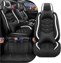 CTDS Car Seat Covers for Hyundai Kona 2018-2026, Stylish Sport Seat Cover, Premium Nappa Leather Car Seat Cover. Automobile Seat Covers Sets.(Luxury 5 Seats/Black White)
