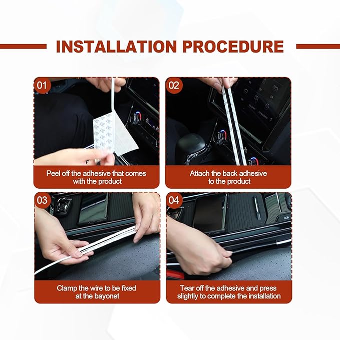 Automobile Concealed Cable Asleeves, Cable Racks, Automobile Power Cord Sleeves, Adhesive Cable Concealers USB Audio Video Conduit Cable Sleeves (4cs)