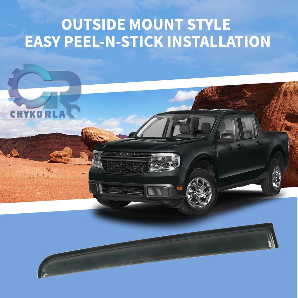 4PCS Window Rain Guards Fit for 2022 2023 2024 2025 Ford Maverick XL XLT Lariat, Smoke Tinted Side Window Visors Wind Deflectors, Outside Mount Side Vent Shades Shields