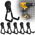 6 Pack Large Heavy Duty Magnetic Hook Extra Strong Magnetic Garage Hooks Big NdFeB Industrial Magnet Hooks Magnetic Utility Storage Holder Organization with Anti-Slip Coating for Hanging Garden Tool