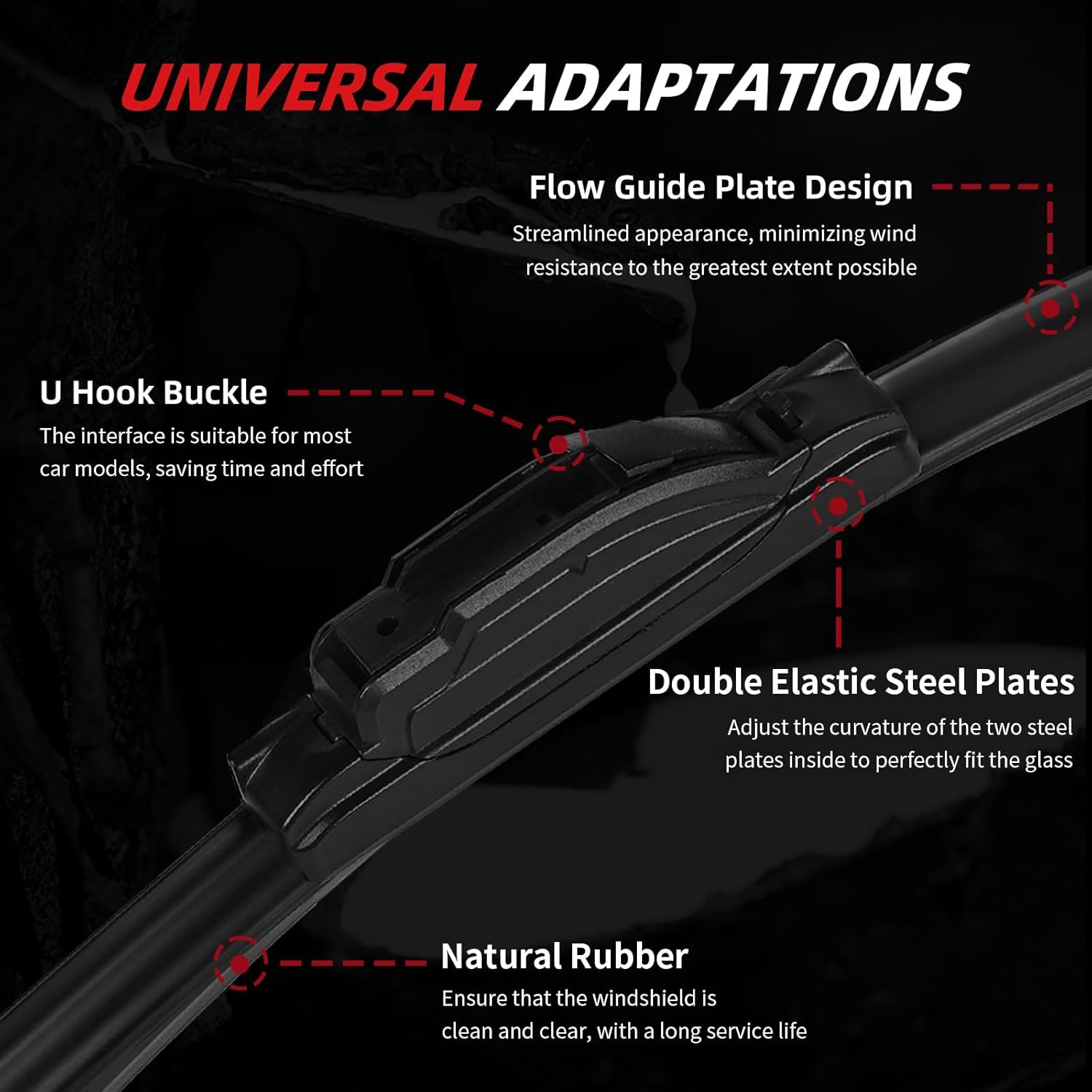 OTUAYAUTO Premium Windshield Wiper Blades - Replacement for Honda CRV CR-V 2017-2022 - Precision Fit, All-Weather Performance, Front and Rear Wiper Blades, U Hook - 26"+17"+12" (Pack of 3)