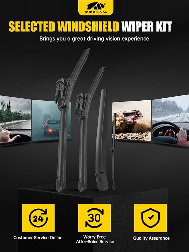 MIKKUPPA 26"+22"+13"+11"Windshield Wiper Blades - Replacement for 2011-2023 Ford Explorer - All Season Wiper Blades, (Pack of 4)