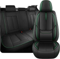 Fit for 98% of Mercedes Benz Car Seat Covers, Premium Nappa Leather Seat Cover, Fully Wrapped Protect Modern Style Seat Cover (5-Seat Standard, Black & Green)