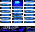 20 Pcs Rock Lights Blue Strip Lights Wheel Fender Well Underglow Led Lights for Cars Exterior Side Marker for Truck Golf Cart Wrangler RV RV SUV Offroad