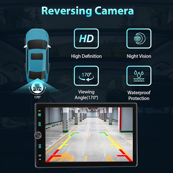 Single Din Car Radio Touchscreen (10.4" Rotatable) Compatible with Apple CarPlay [Wireless] Android Auto Car Stereo Bluetooth USB AUX SD Backup Camera