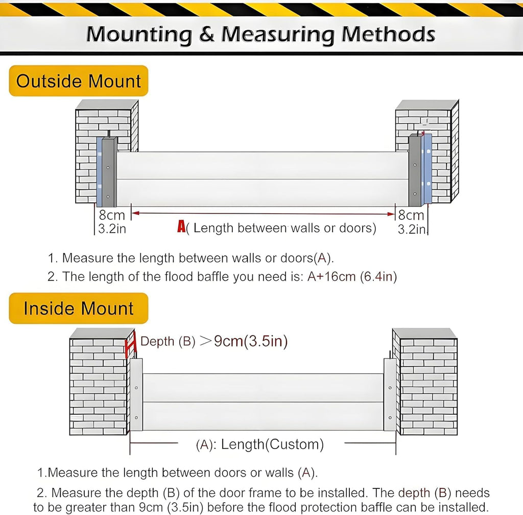 Flood Barriers for Home Exterior - Aluminum Alloy Outdoor Easy Flood Barrier Garage Doors Water Barriers for Flooding,H47.2 Inch/L5.5FT