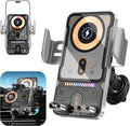 Car Phone Holder with 15W Wireless Car Charger, Car Vent Mount with Induction Opening and Closing, Air Vent Phone Stand with Horizontal and Vertical Screen Rotation Adjustment for iPhone -Sliver