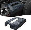 KBH Center Console Armrest Cover for Chevy Silverado & GMC Sierra 1500 2500 3500 2014-2018, Tahoe Suburban Yukon 2015-2020, Bucket Seat Console, Anti-Scratch, Black-Blue Double Stitch