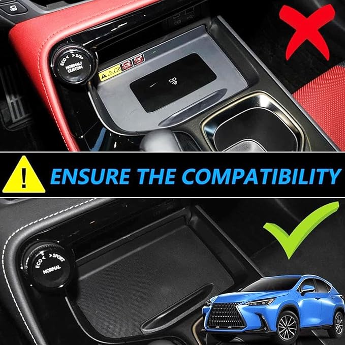 Wireless Car Charger for Lexus NX 2022 2023 2024 All Model with 27W USB & Type-C Center Console Accessory Panel, Fast Charger for i-Phone Sam-Sung