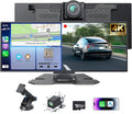 Portable CarPlay Screen for Car,Car Stereo with Apple CarPlay & Android Auto,Incell Touch Screen,4K Dash Cam,1080P Backup Camera,Mirror Link, Voice Control, Bluetooth 5.3,GPS,FM (11.26 Inch)