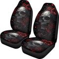 ELEQIN Gothic Raven Skull Car Seat Covers Two Front Only for Car, Automotive Interior Covers, Quick Setup Universal Fit Seat Covers for Car, Truck, SUV