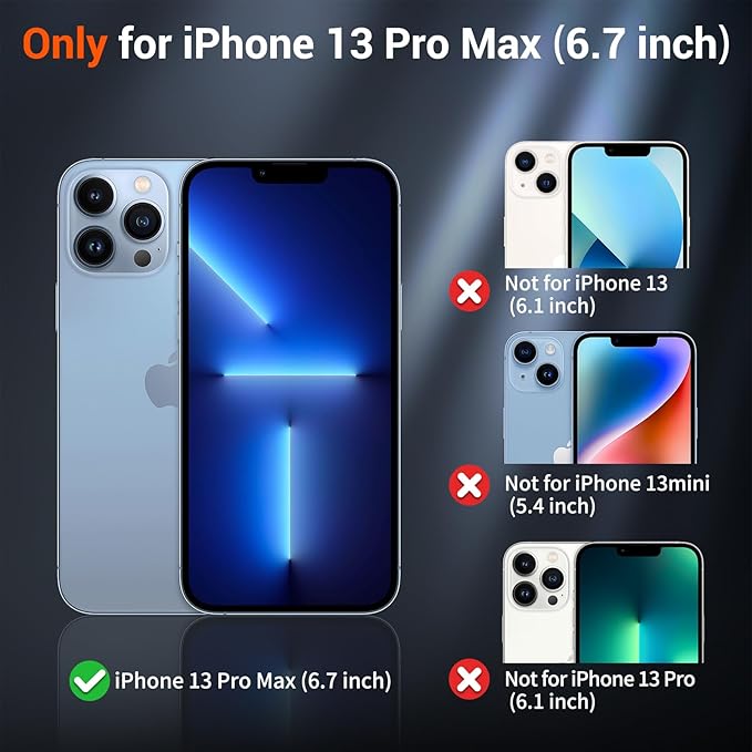 SUPFINE Magnetic for iPhone 13 Pro Max Case with Screen Protector (Compatible with MagSafe) (Military Grade Drop Protection) Translucent Matte Shockproof Phone Cover,Starry Orange