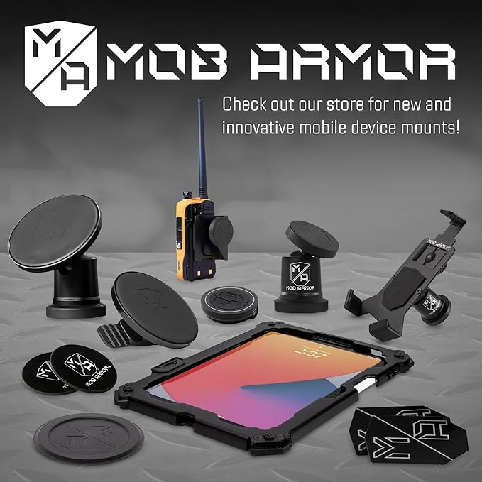 Mob Armor MobNetic Maxx MS - MagSafe Compatible Car Phone Mount w/ 90º Tilt, 360º Rotation & Durable Aluminum Build, Magnetic Holder for iPhone & Android Devices, USA Assembled - Blue