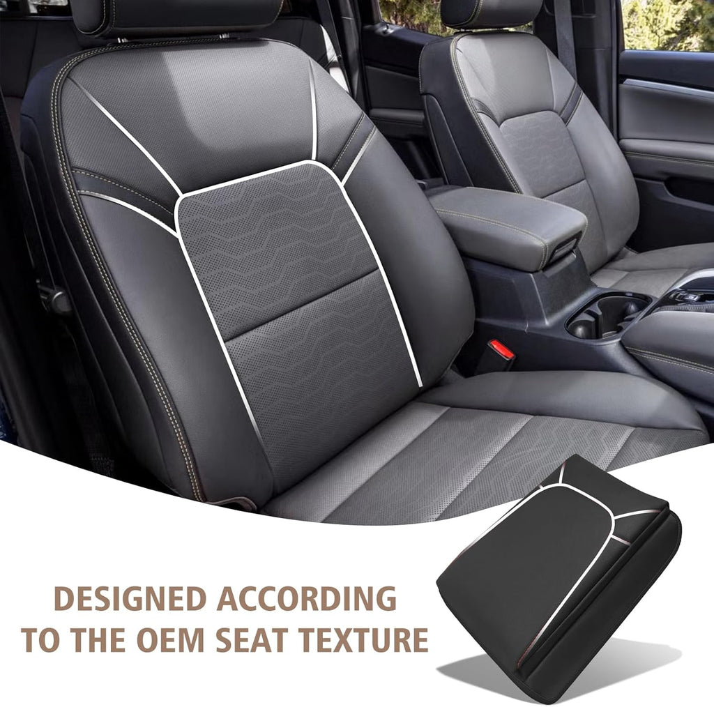 Muslogy Center Console Armrest Cover Compatible with Chevrolet Colorado/GMC Canyon 2023-2025 Accessories Arm Rest Cushion Anti-Scratch Middle Console Lid Protector 1-Inch Extra Thick(Red Stitching)