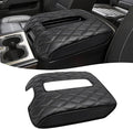 KBH Center Console Armrest Cover for Chevy Silverado & GMC Sierra 1500 2500 3500 2014-2018, Tahoe Suburban Yukon 2015-2020, Bucket Seat Console, Vinyl Leather, Black-Double Stitch