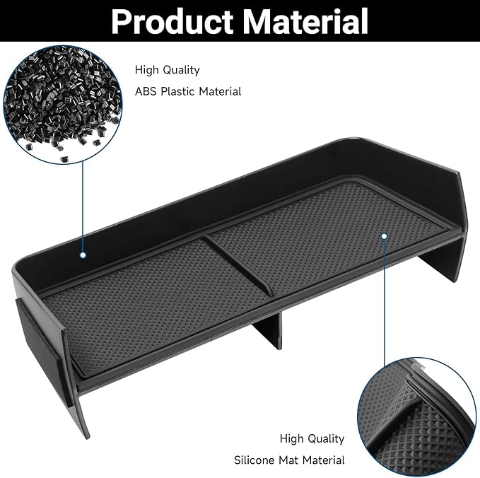 YOJOJOCO Center Console Tray Organizer Compatible with Honda 2023 2024 2025 2026 Pilot ＆ 2026 Passport Accessories Black ABS Plastic Material Insert Tray Pallet Storage