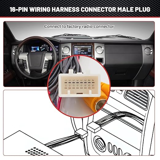 RED WOLF 16 Pin T-Harness W/Voltage Regulator Retain Factory Reverse Camera for Select 2012-2013 Toyota Prius Camry, 2014-2015 Scion tC w/12V to 6V Converter Kit Install Aftermarket Radio Stereo