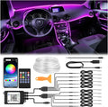 Interior Car LED Strip Lights 470 inches Fiber Optic tubing USB Powered RGB 10 in 1 Car Neon with Wireless APP and Remote Control, Ambient Lighting Kits 16 Million Colors,Sync to Music
