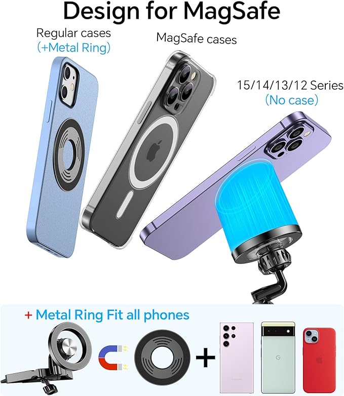 Kaistyle for Magsafe CD Phone Holder for Car【20 Strong Magnets】Magnetic CD Player Phone Mount for Car Phone Holder CD Slot Mount,CD Slot for iPhone 16 15 14 13 12 Pro Max Plus MagSafe Case All Phones