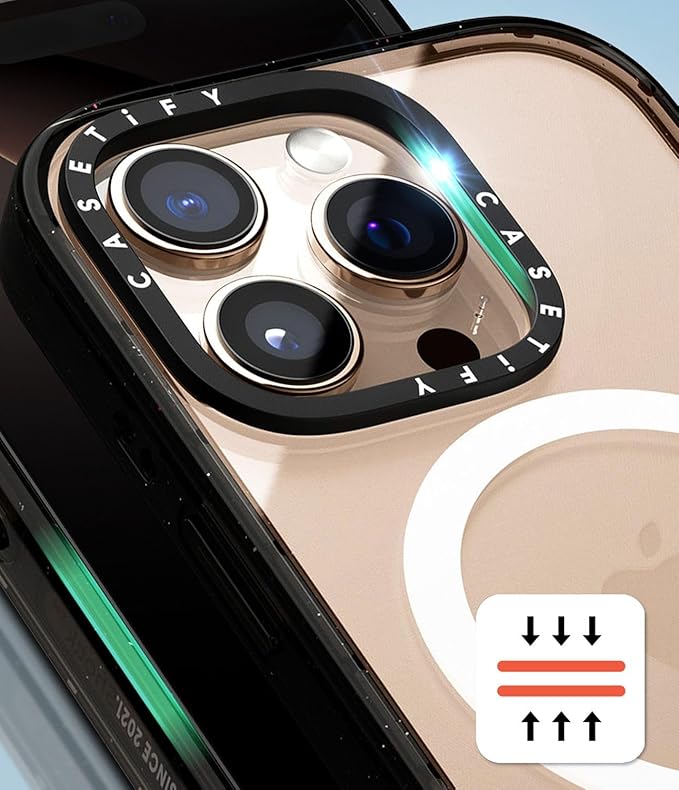 CASETiFY Impact Case for iPhone 16 Plus [8.2ft 4X Military Grade Drop Protection/Compatible with Magsafe] - Rest time - Clear Black