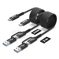 20Gbps USB c Cable for Android auto [6.6ft 2Pack],2-in-1 USB 3.1 CarPlay Cable Fast Charge & Data Transfer, Compatible with iPhone 16 15 Pro Max, Galaxy S23 S22 Ultra Note 20, SSD