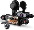 360°Dash Cam Front and Rear Inside Left Right, 4 Channel FHD 1080P Dash Cam for Cars,3 Inch Dashcams with Night Vision, Loop Recording, Motion Detection, 24H Parking Mode Monitor,Reverse View