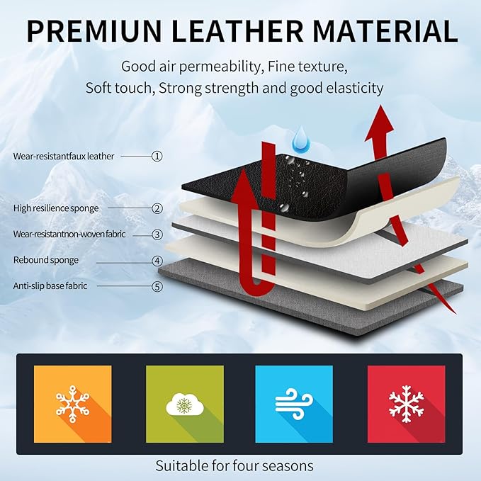 Fit RAV4 Car Seat Covers Set for Toyota RAV4 2019-2024 2025 Hybrid SE/XSE/LE/XLE/XLE Premium/Limited Automotive Cushion Protector Replacement, Waterproof Faux Leather(Black+Red)