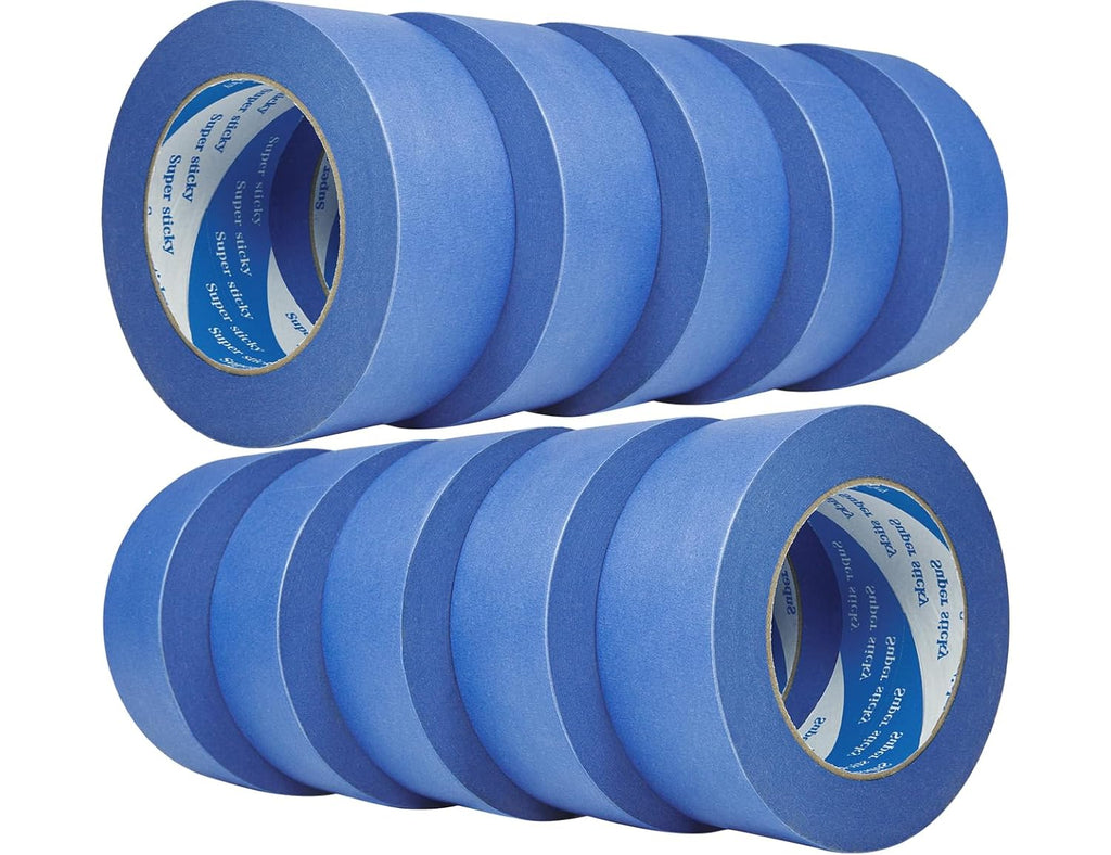 10 Rolls Blue Painters Tape 2 Inch, Bulk Masking Master Tape 60 Yards, Wall Masking Tape No Residue, Multi-Surface Painter's Tape for Wall Painting Edge Treatment DIY Crafts,600 Yards Totally
