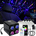 AKEPO 36W 4 Color Twinkle Fiber Optic Starlights Headliner Lights Kit, Optical Fibers Music Sync Bluetooth APP Control Starlight Kit, 600pcs*13.1ft + 240pcs Colorful Shooting Star