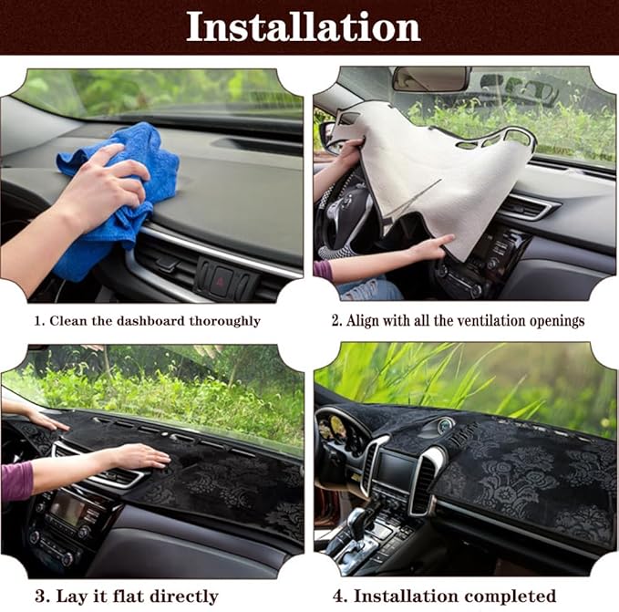 Dashboard Cover for Buick Lacrosse 2005-2008,Anti-Glare Sun Shield,Non-Slip Custom Fit Dash Mat,Interior Protector,Flannel
