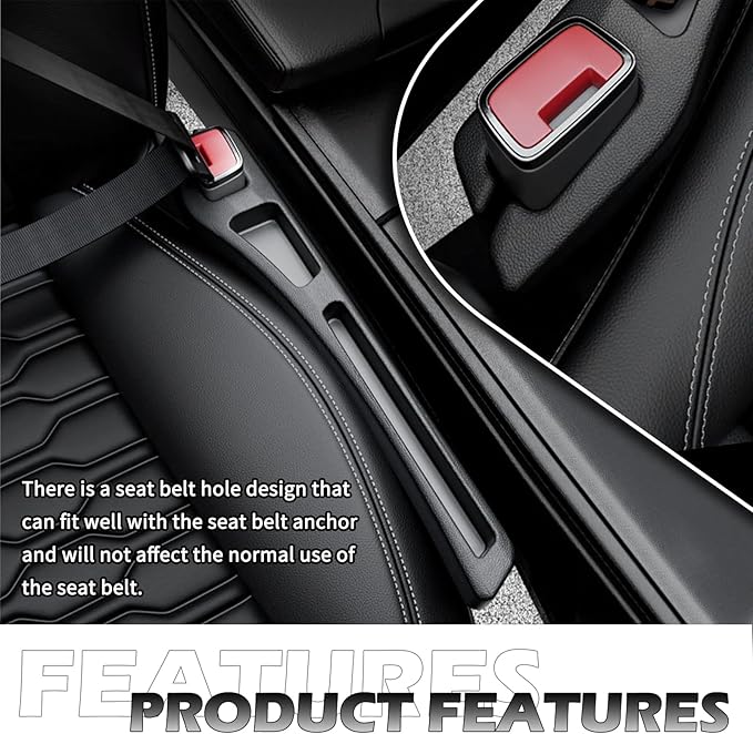 2PCS Car Seat Gap Filler Organizer,Multifunctional Car Gap Filler Organizer Storages Phone Key Avoids Things Falling,Universal Car Blocker Between Seats Car Accessories(Red)