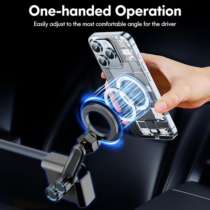 Tesla Phone Mount, for MagSafe Car Mount, 【Strongest Magnet Power】 Magnetic Car Phone Holder for Tesla 3/Y/S/X Accessories Screen, Fits All Phone, Tesla Model Y Accessories Tesla Model 3 Accessories
