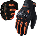 Motorcycle Gloves for Men and Women Full Finger Touchscreen Mountain Dirt Bike Gloves for Powersports BMX ATV MTB Driving Motocross Cycling Gloves(XL, Orange)