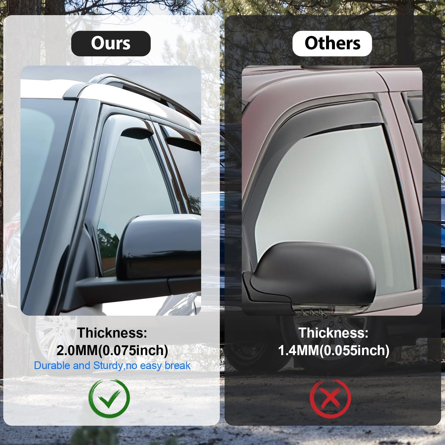 Nilight Window Rain Guards for Ford Maverick 2022 2023 2024 XL XLT Lariat Window Deflectors,Vent Window Visors-4 Pieces