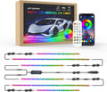 Car LED Underglow Lights - 6Pcs Car Underglow Neon Accent Strip Lights with Dream Color Chasing, APP Control 12V 300 LEDs Underbody Lights, Waterproof Underglow Led Light Kit for Cars, Trucks, Boats
