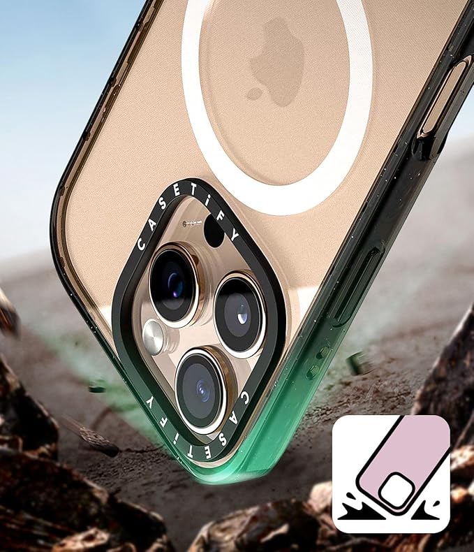 CASETiFY Impact Case for iPhone 16 Pro Max [Slim / 8.2 ft. 4X Military Grade Drop Protection/Compatible with Magsafe] - Lazy Daisy - Clear Black
