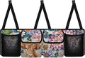 Highland Cow Car Trunk Organizer with Lid Boho Mandala Floral Blossom Large Capacity Backseat Hanging Organizer for Grocery Cargo