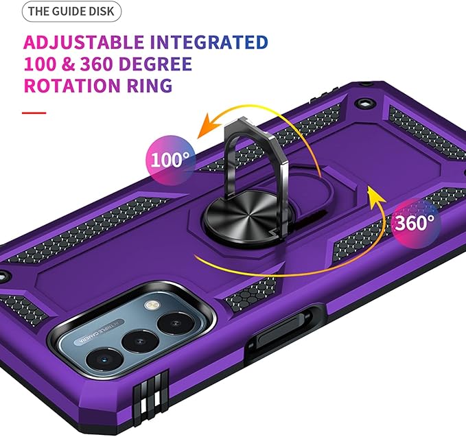 for OnePlus Nord N200 5G Case,with Screen Protector,[Military Grade] 16ft. Drop Tested Cover with Magnetic Kickstand Car Mount Protective Case for OnePlus Nord N200 5G, Purple