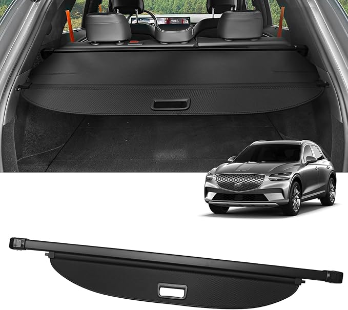 Cargo Cover for Genesis GV70 2022-2025 2026 Accessories Retractable Trunk Cover Security Shielding Shade Cargo Luggage Cover Trunk Privacy Protection (Carbon Fiber Texture)